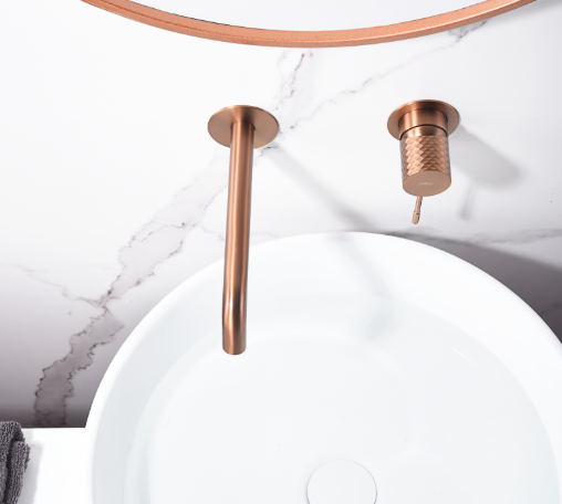 MITIGEUR HAUT SALLE DE BAIN encastré Or Rose Brossé - COLLECTION gênes 